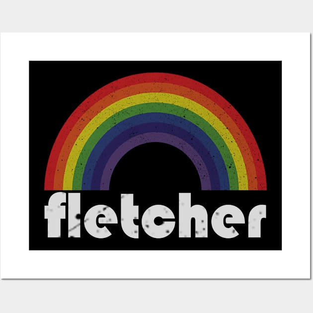 Fletcher Vintage Retro Rainbow Wall Art by Arthadollar